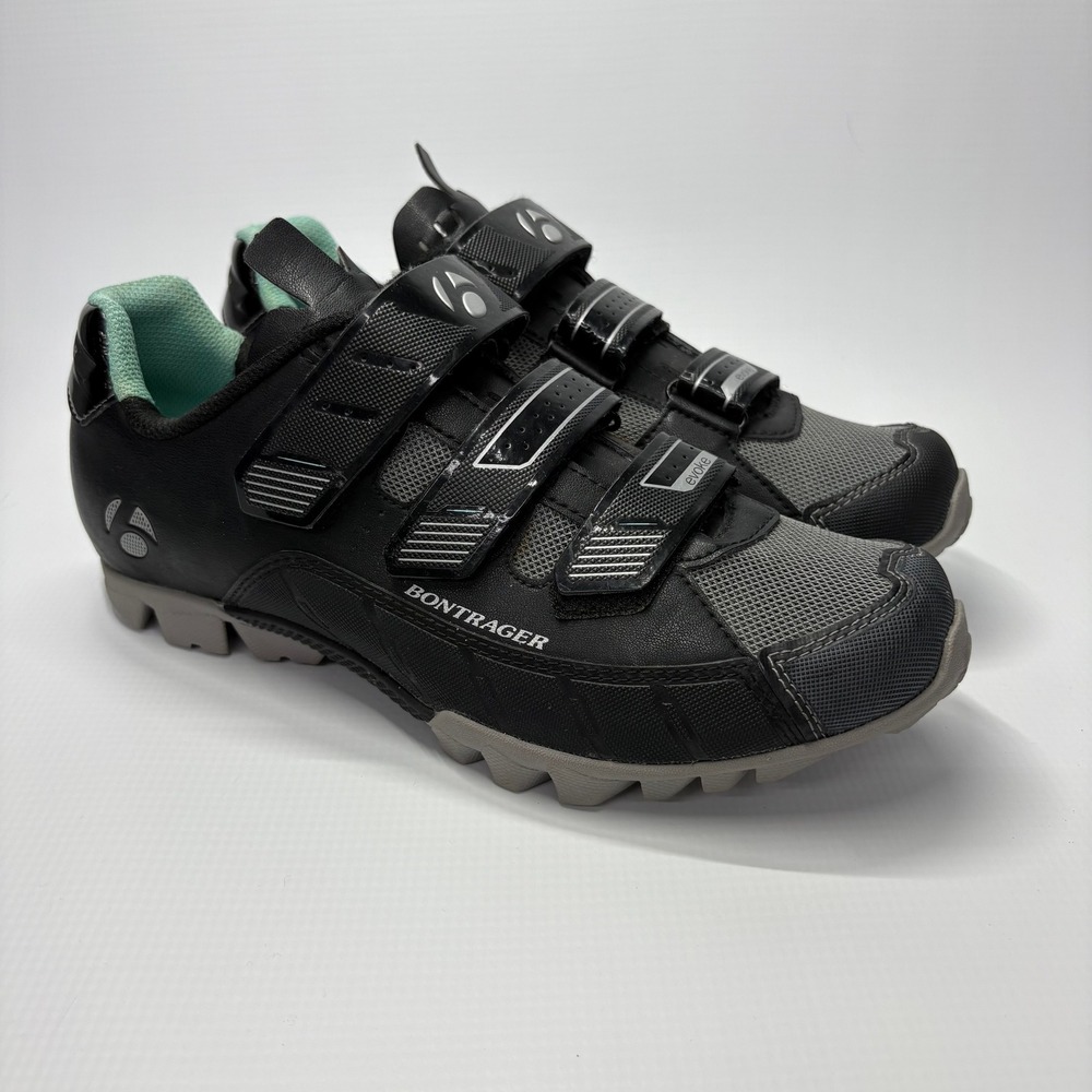 Bontrager Evoke MTB WSD Cycling Shoes Womens 9.5 Black Gray Mint 435861